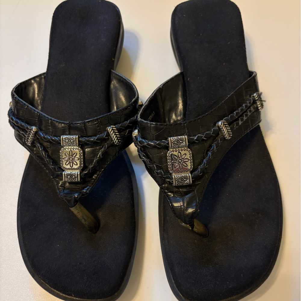 Target Black Sandals with Silver Details